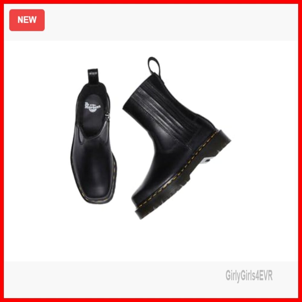 Leather Pull-On Ankle Boots with Platform Sole, Elastic Panels - Picture 2 of 5